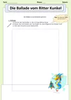 Vorschau - Arbeitsblätter - Ballade - Textverständnis, Textpuzzle, ... (Ritter Kunkel, Heinz Erhardt) - Seite 2