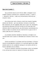 Aperçu - Feuilles d'exercices - questionnaire / résumé de la guerre en Ukraine - Page 1