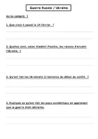 Aperçu - Feuilles d'exercices - questionnaire / résumé de la guerre en Ukraine - Page 2