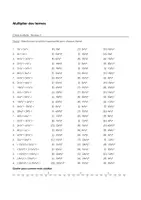 Aperçu - Feuilles d'exercices - Multiplier des termes - Choix multiple (Niveau 1, Niveau 2, Niveau 3) - Page 2