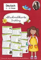 Vorschau - Arbeitsblätter - Abschreibkartei Frühling LA | Deutsch Klasse 2-3 - Deckblatt