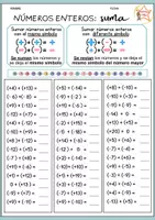 Vista previa - Hojas de trabajo - SUMAR Y RESTAR NÚMEROS NATURALES - página 1