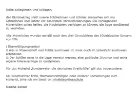 Vorschau - Stundenentwürfe - Ukrainekrieg in der Unterrichtspraxis III- Schüler fragen- Lehrer antworten Bundeswehr - Seite 1