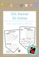 Vorschau - Arbeitsblätter - 50 US States Wimpelkette mit QR Codes (Videos) - Deckblatt