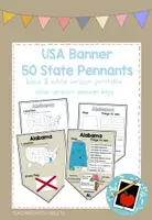 Vorschau - Arbeitsblätter - USA Banner & Booklet Bundle - Seite 1