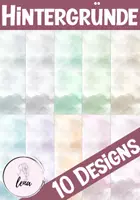 Vorschau - selbst erstellte Cliparts/Grafiken - 10 Wasserfarben / Pastell Hintergründe / Wolken - Deckblatt