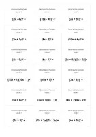 Vorschau - Aufgabenkarten - Binomische Formeln - Karteikarten - Deckblatt