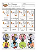 Aperçu - Feuilles d'exercices - en el restaurante / la comida Español / Espagnol) leer y pegar - Page 2