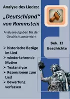 Vorschau - Arbeitsblätter - "Deutschland" von Rammstein: Deutsche Geschichte in der Musikkultur (Analyse des Musikvideos, des Textes und Rezensionen) - Deckblatt