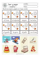 Aperçu - Feuilles d'exercices - invierno Español / Espagnol LEER Y PEGAR - Page 2