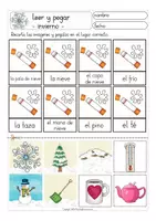Aperçu - Feuilles d'exercices - invierno Español / Espagnol LEER Y PEGAR - Page 3
