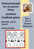 Vorschau - Arbeitsblätter - Klassenbriefe Weihnachten: warme Dusche, Klassengemeinschaft, Feedback geben - Deckblatt