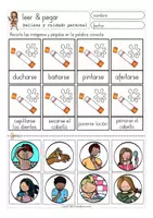 Vorschau - Arbeitsblätter - higiene y belleza LEER Y PEGAR Arbeitsblätter Spanisch - Seite 2