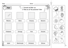 Aperçu - Apprentissages en autonomie - Allemand - Feuilles d'exercices sur le thème des fruits (Obst) - Deutsch Worksheets - Page 2
