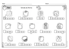 Aperçu - Apprentissages en autonomie - Allemand - Feuilles d'exercices sur le thème des fruits (Obst) - Deutsch Worksheets - Page 3