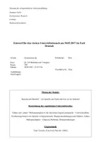 Vorschau - Stundenentwürfe - Unterrichtsentwurf Sprache und Identität – wie Sprache uns formt und was sie uns bedeutet - Deckblatt