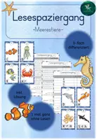 Vorschau - Arbeitsblätter - Lesespaziergang I Meere I Ozean I Lesespiel I 3-fach differenziert - Deckblatt