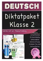 Vorschau - Arbeitsblätter - Deutsch: Diktatpaket "ie" Thema Frühling Klasse 2 Diktate - Deckblatt