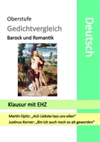 Vorschau - Klassenarbeiten - Gedichtvergleich Klausur mit EHZ Barock und Romantik unterwegs sein Analyse Interpretation Opitz Lyrik - Seite 1