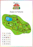 Vorschau - Spiele - Zoo / Tiere: Wegbeschreibung (Zooplan & Sprachförderung) - DaZ / Deutsch - Kl. 3/4 - Deckblatt