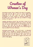 Aperçu - Feuilles d'exercices - International Women's Day - Women's Movement, Feminism and Emancipation - Page 1
