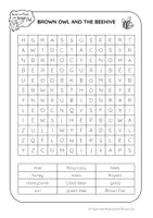Vorschau - Arbeitsblätter - Brown Owl and the Bee Hive - WORD SEARCH - Seite 1