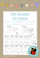 Vorschau - Arbeitsblätter - USA Booklet. 50 US States with QR Codes (Videos) - Deckblatt