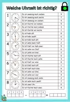 Aperçu - Feuilles d'exercices - Escape Room "Die Uhrzeit" serrure verte Allemand - Page 3