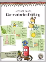 Vorschau - Fördermaterial/Inklusion - Klammerkarten zum genauen Lesen * Frühling - Deckblatt