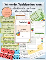 Vorschau - Unterrichtsreihen - Wahrscheinlichkeit: Unterrichtsreihe (Kl. 3/4) - Deckblatt