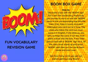 Aperçu - Jeux - Jeu de révision de Flashcards Boom Box en ANGLAIS - Boom Box Flashcards Revision Game for ESL - Page 2