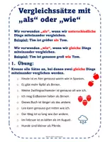 Vorschau - Arbeitsblätter - Grammatik - Arbeitsblätter - Vergleichssätze mit ALS oder WIE - Seite 1