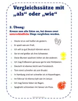 Vorschau - Arbeitsblätter - Grammatik - Arbeitsblätter - Vergleichssätze mit ALS oder WIE - Seite 2