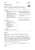 Vorschau - Arbeitsblätter - Skill File - Writing a speech - Deckblatt