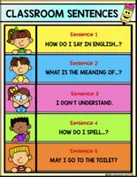 Vista previa - Manualidades / Dibujos para colorear - How I Teach My Kids Series ESL CLASSROOM SENTENCES - página 1