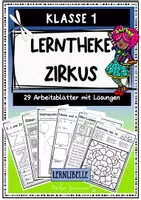 Vorschau - Unterrichtsreihen - Lerntheke Zirkus Klasse 1 - Grundschule - Zirkusprojekt - 29 Arbeitsblätter mit Lösungen - Deckblatt