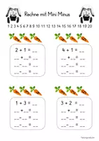 Vorschau - Arbeitsblätter - Mathematik: Aufgabenfamilien mit Mini Minus ZR 5 - Seite 1