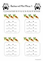 Vorschau - Arbeitsblätter - Mathematik: Aufgabenfamilien mit Mini-Minus ZR 10 - Seite 1