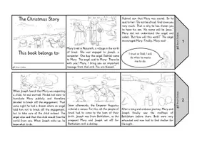 Vista previa - Unidades / Secuencias / Situaciones de Aprendizaje - Christmas Story Accordion Book Nativity Foldable Booklet Religion Bible Religion English / Inglés AmE - página 1