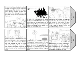 Vista previa - Unidades / Secuencias / Situaciones de Aprendizaje - Christmas Story Accordion Book Nativity Foldable Booklet Religion Bible Religion English / Inglés AmE - página 3