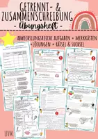 Vorschau - Unterrichtsreihen - Übungsheft zur Getrennt-und Zusammenschreibung (Klasse 7 / 8) - Deckblatt