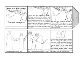 Vista previa - Unidades / Secuencias / Situaciones de Aprendizaje - Zacchaeus and Jesus Accordion Book Bible Story Foldable Booklet Religion English / Inglés AmE - página 1