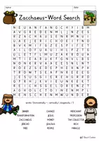 Vista previa - Unidades / Secuencias / Situaciones de Aprendizaje - Jesus and Zacchaeus Printable Word Search Puzzle Religion Bible New Testament English / Inglés - Portada