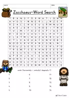 Vista previa - Unidades / Secuencias / Situaciones de Aprendizaje - Jesus and Zacchaeus Printable Word Search Puzzle Religion Bible New Testament English / Inglés - página 2