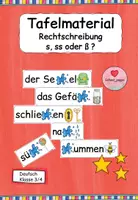 Vorschau - Präsentationen/Tafelbilder - Tafelmaterial Rechtschreibung s, ss oder ß? (Wort-Bild-Karten) - Deckblatt