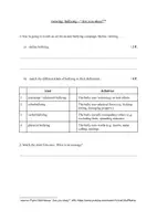Vorschau - Arbeitsblätter - viewing short films - bullying - Deckblatt