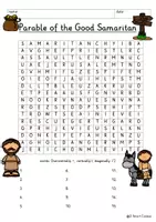 Vista previa - Unidades / Secuencias / Situaciones de Aprendizaje - Parable of the Good Samaritan Word Search Puzzle Religion Bible Jesus Bible English / Inglés - página 2