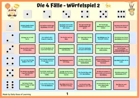 Vorschau - Arbeitsblätter - Die 4 Fälle - Würfelspiel 2 + BONUS-Arbeitsblätter - Seite 1