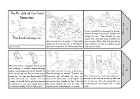 Vista previa - Unidades / Secuencias / Situaciones de Aprendizaje - Parable of the Good Samaritan Accordion Book Bible Foldable Booklet Religion English / Inglés BrE - página 1