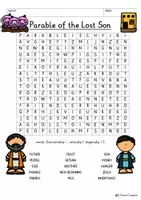 Vista previa - Unidades / Secuencias / Situaciones de Aprendizaje - Parable of the Lost Son Word Search Puzzle Religion Bible Jesus New Testament English / Inglés - Portada